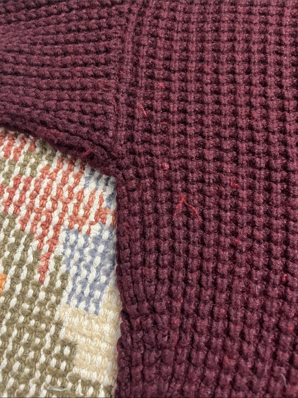 Madewell Waffle Knit Henley Sweater Heather Currant Cotton Size S - Picture 6 of 8
